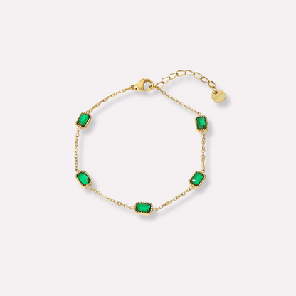 Emerald Gemstone Station Bracelet