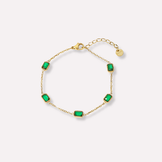 Emerald Gemstone Station Bracelet