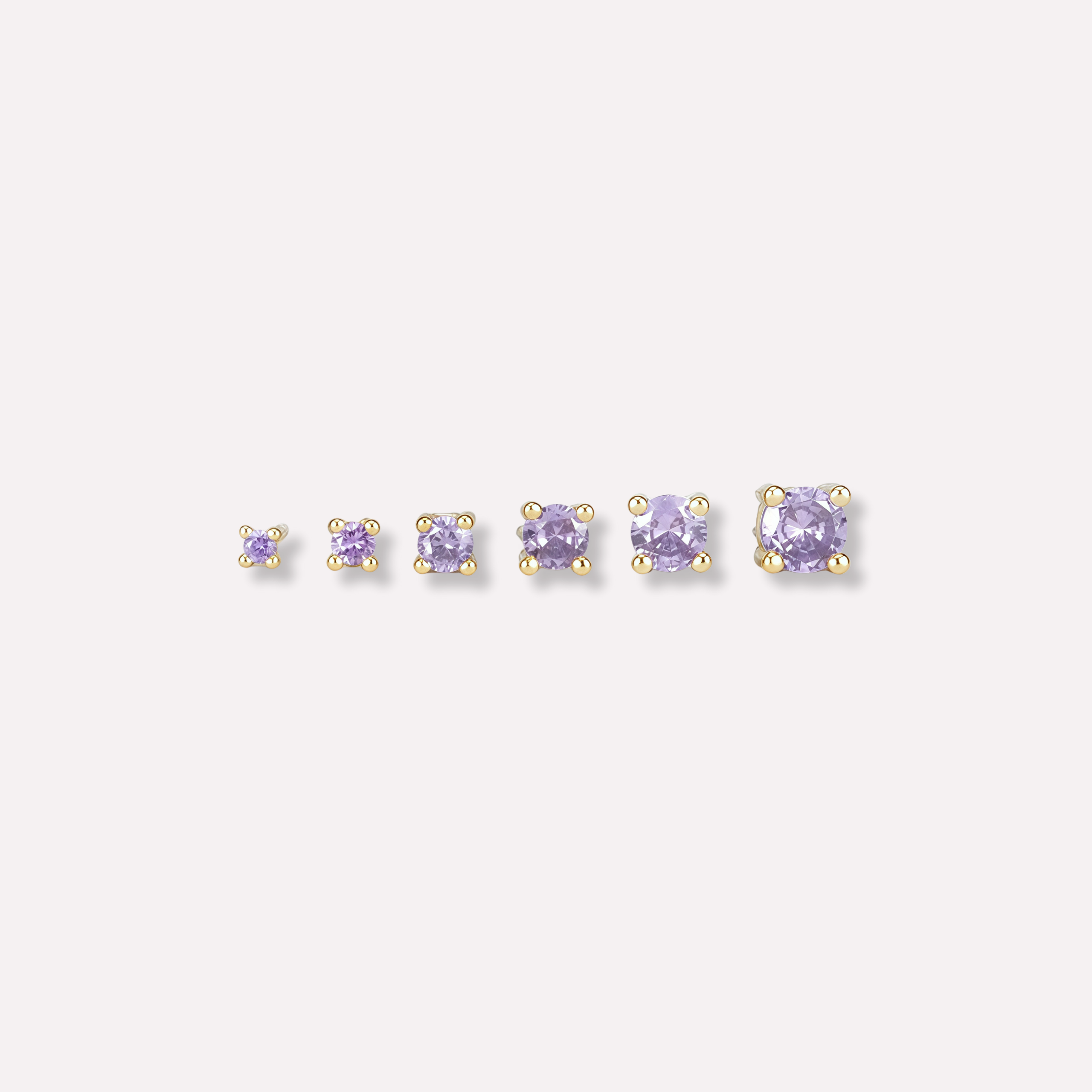 Solitaire Stud Earrings Bundle(6 in total)