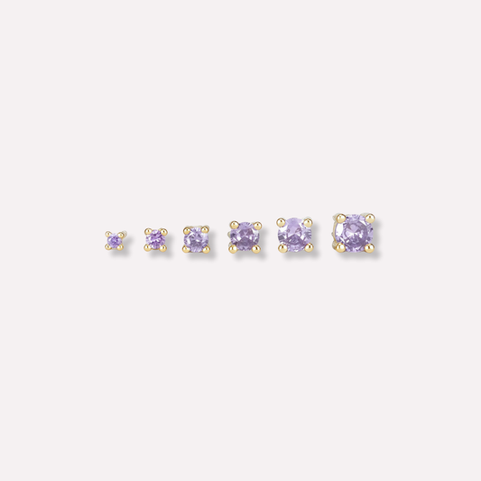 Solitaire Stud Earrings Bundle(6 in total)