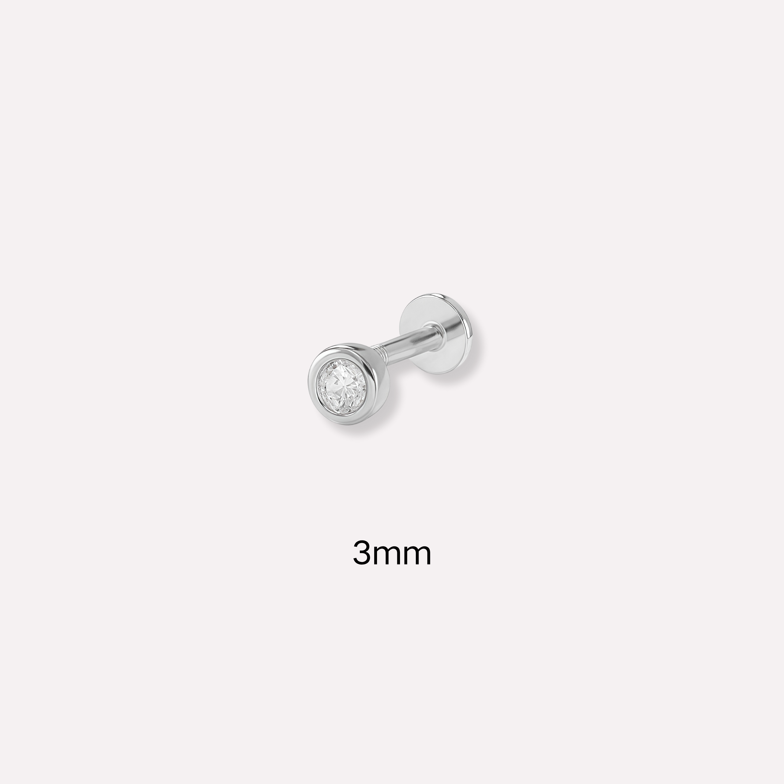 Solitaire Bezel Stud Earring(Single)