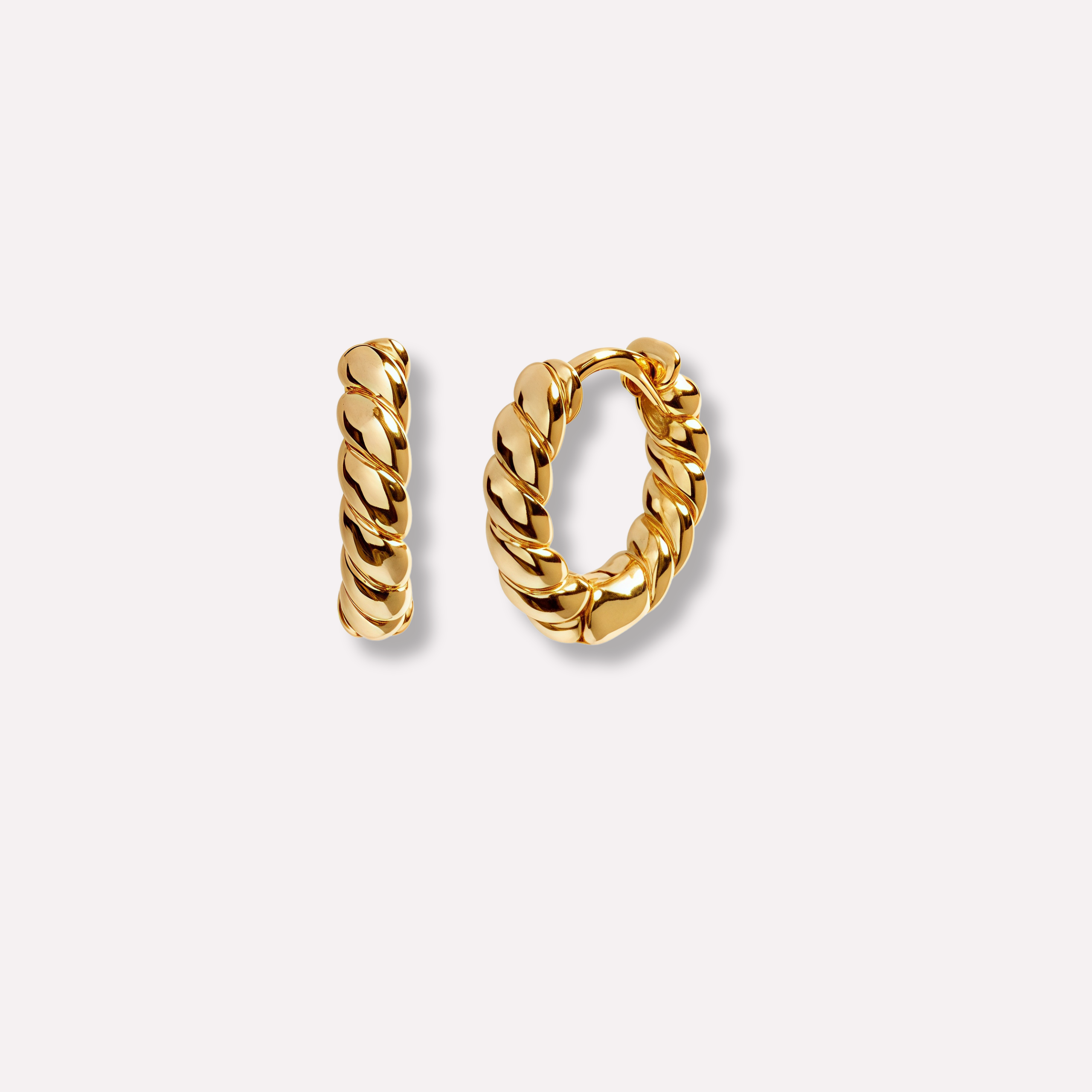Twisted Huggie Hoops