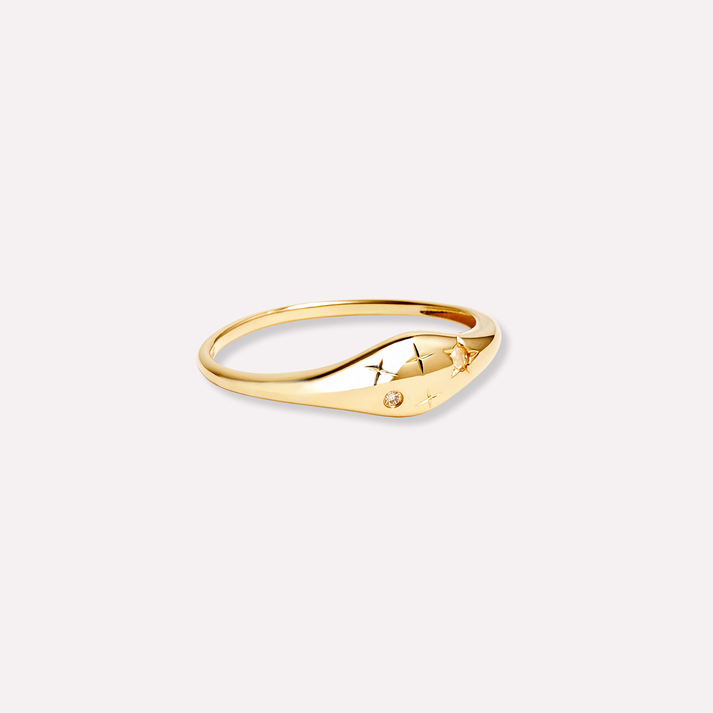 Zodiac Star Birthstone Ring