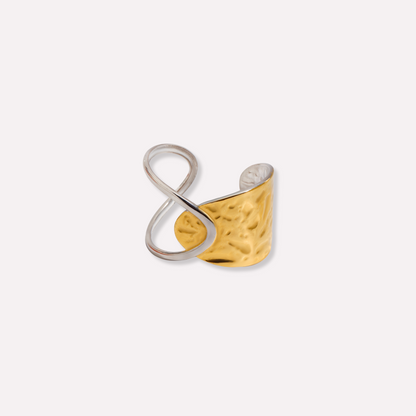 Hammered Wide X-Cuff Ring