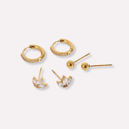 Pavé Hoop&Stud Earrings Bundle