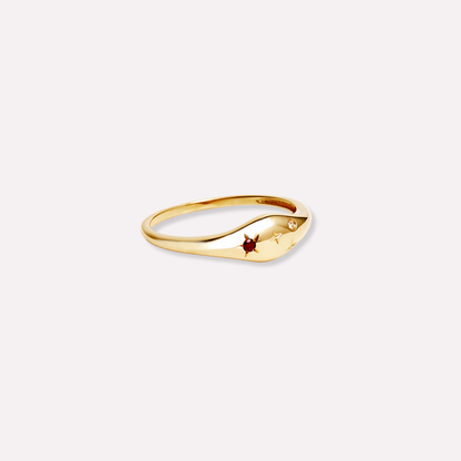 Zodiac Star Birthstone Ring