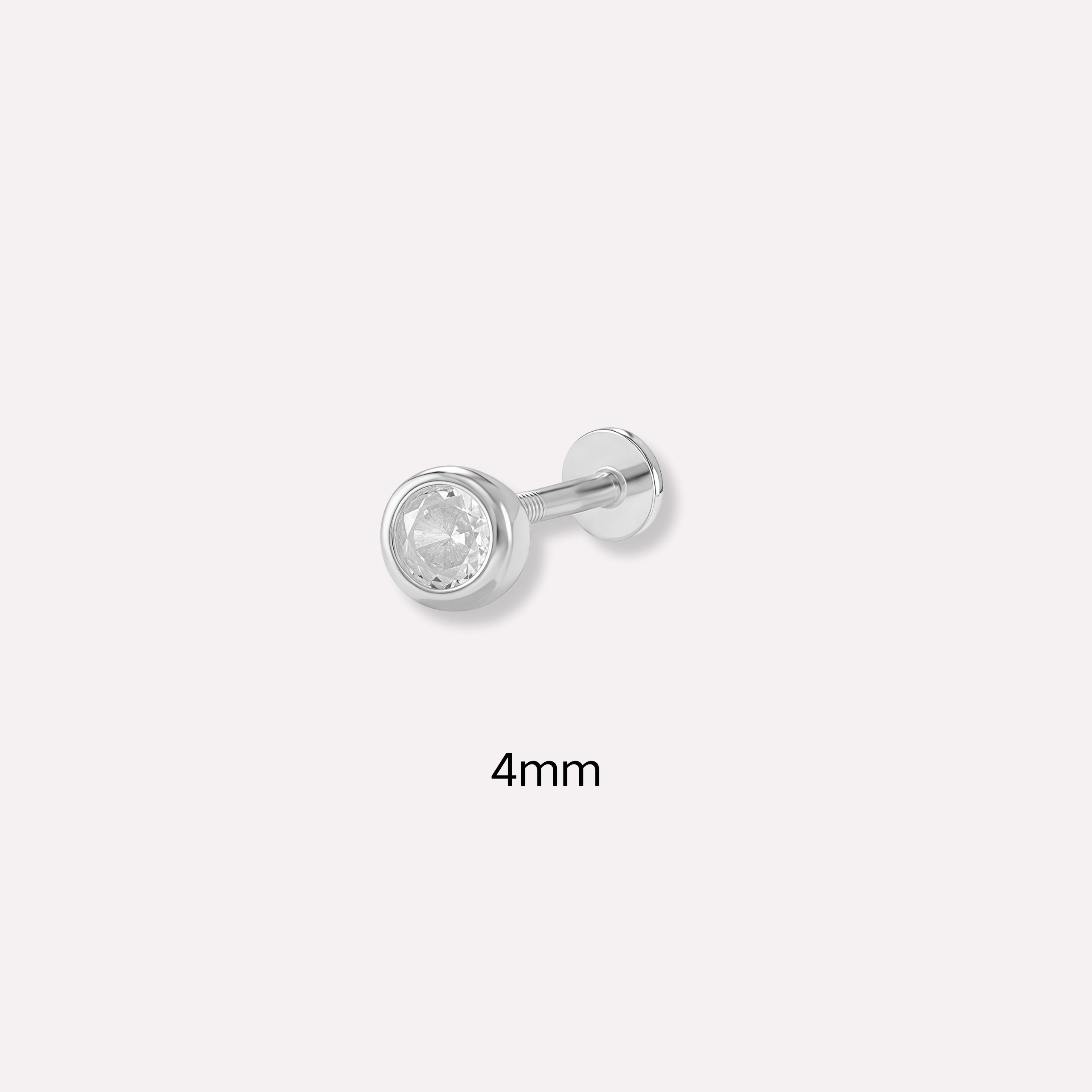 Solitaire Bezel Stud Earring(Single)