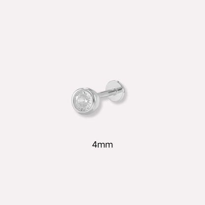 Solitaire Bezel Stud Earring(Single)