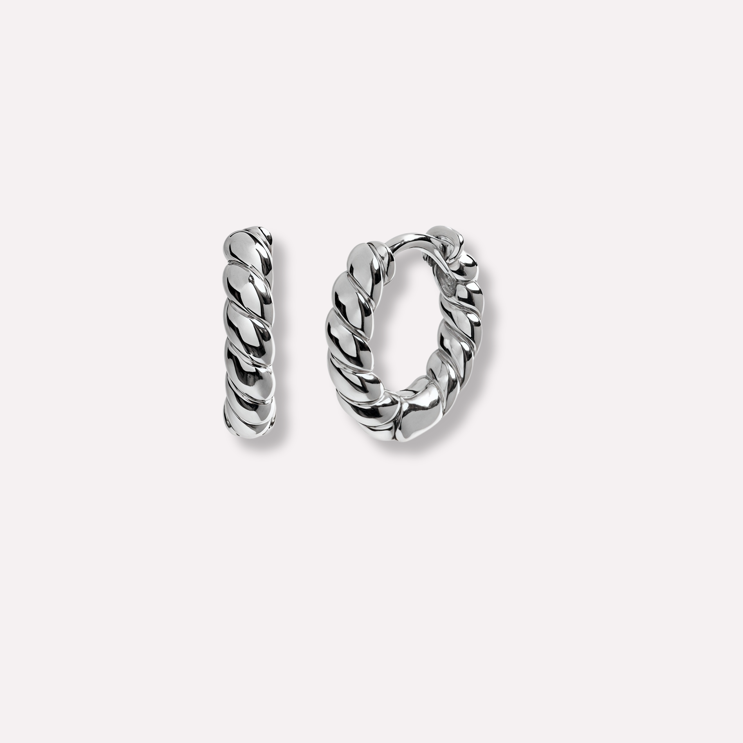 Twisted Huggie Hoops