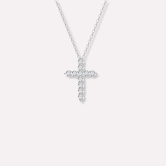 Floral Cross Pendant Necklace