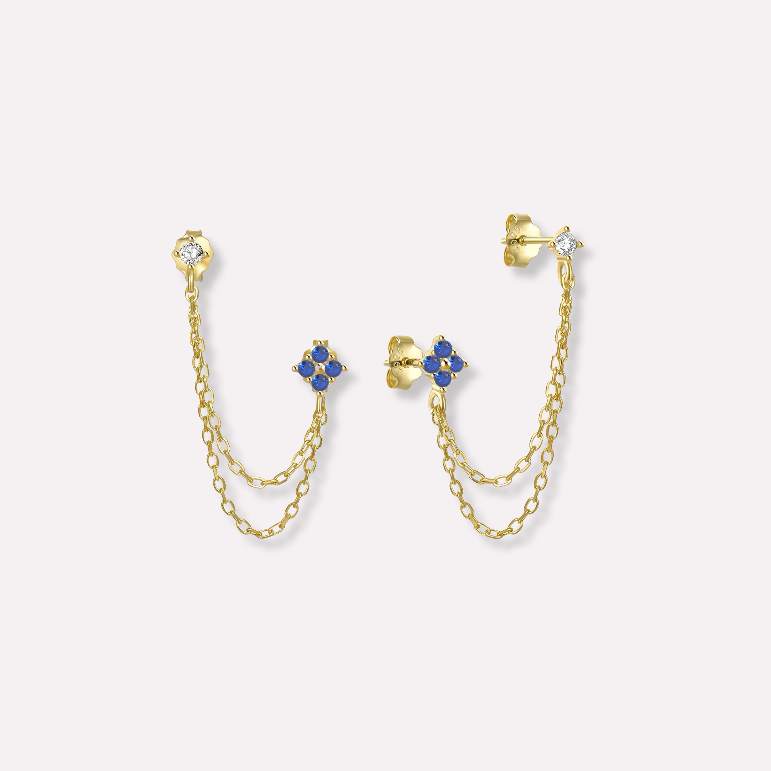 Whispering Chain Stud Earrings