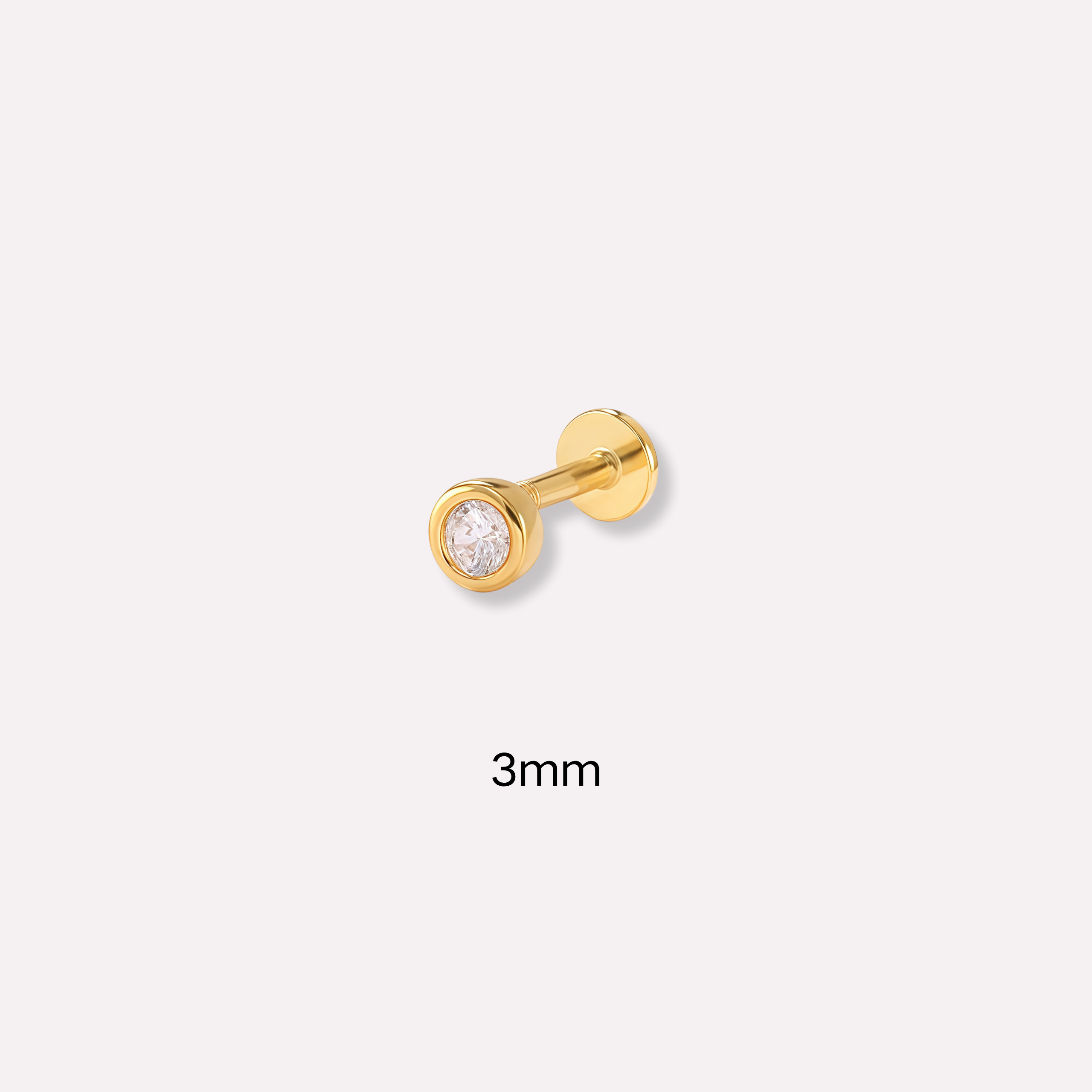 Solitaire Bezel Stud Earring(Single)