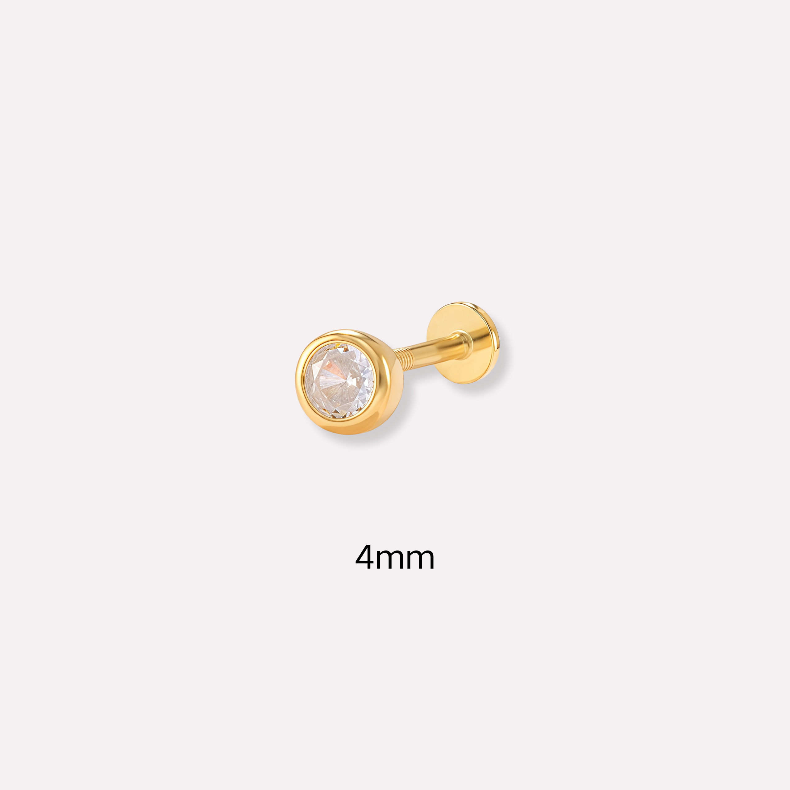Solitaire Bezel Stud Earring(Single)