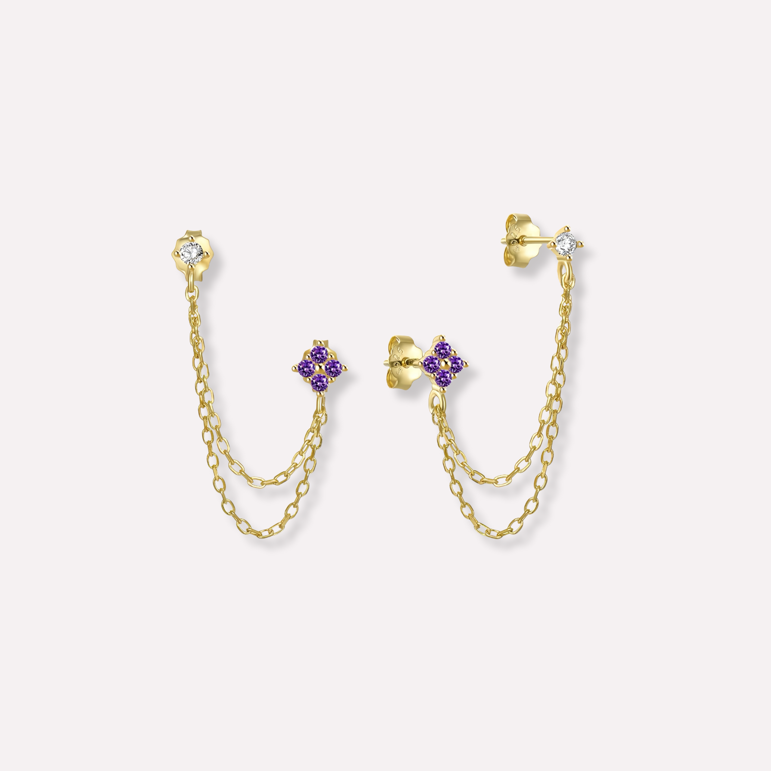 Whispering Chain Stud Earrings