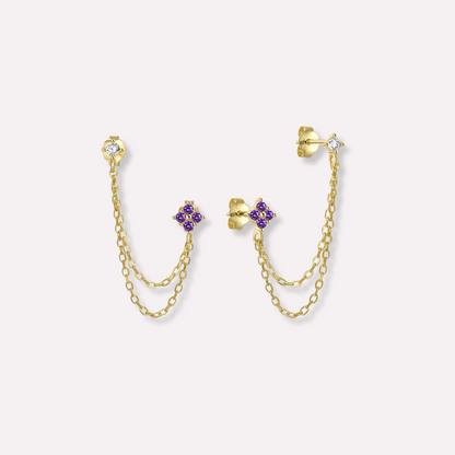 Whispering Chain Stud Earrings