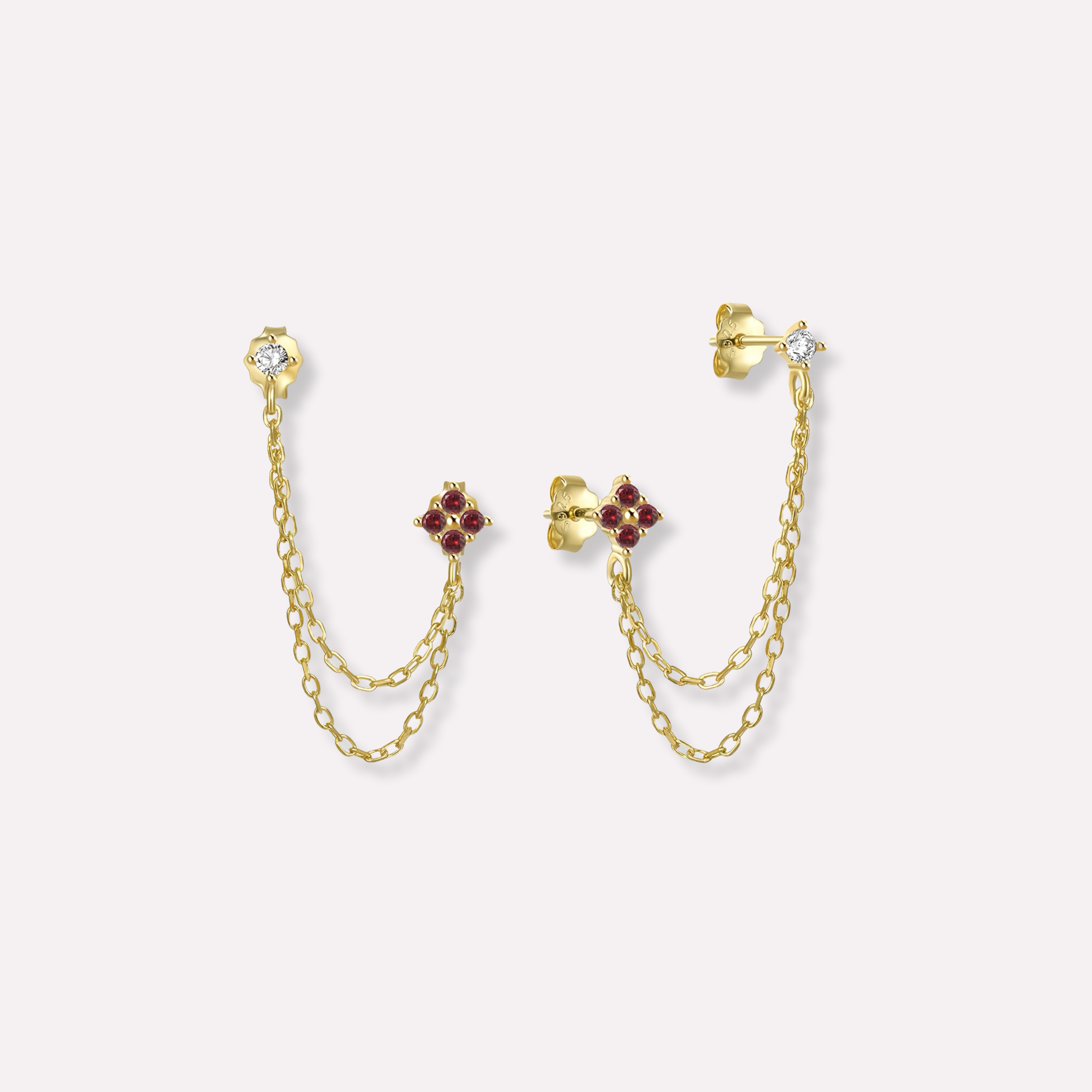 Whispering Chain Stud Earrings