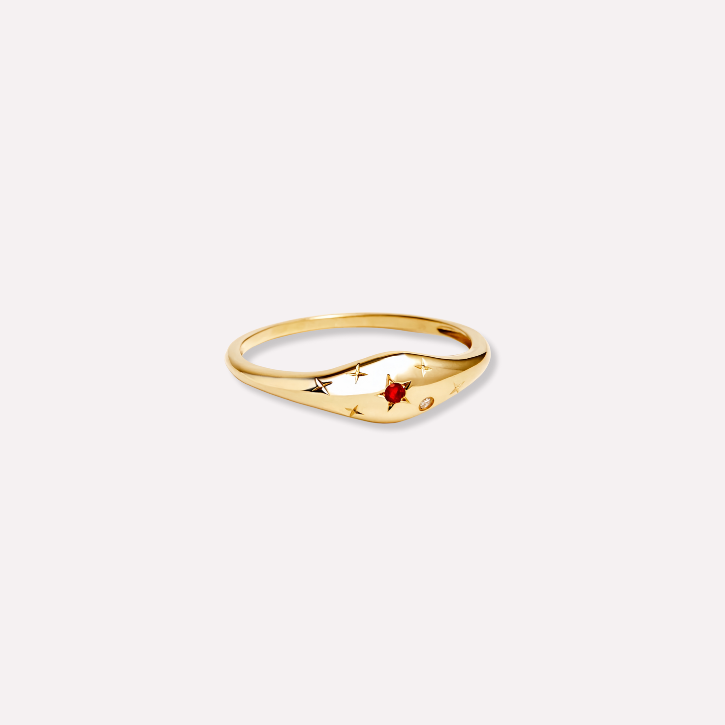 Zodiac Star Birthstone Ring