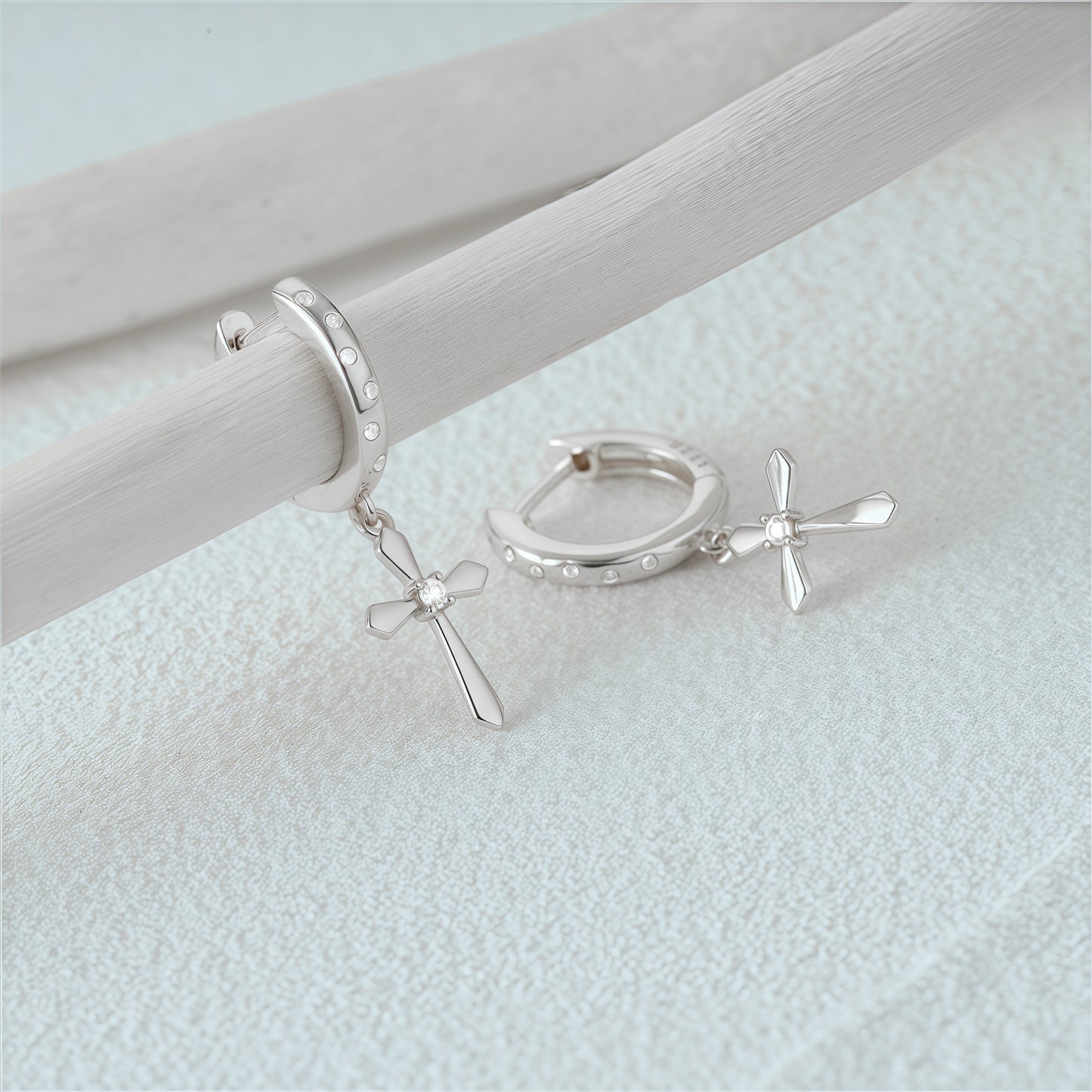 Cross Dangle Hoops