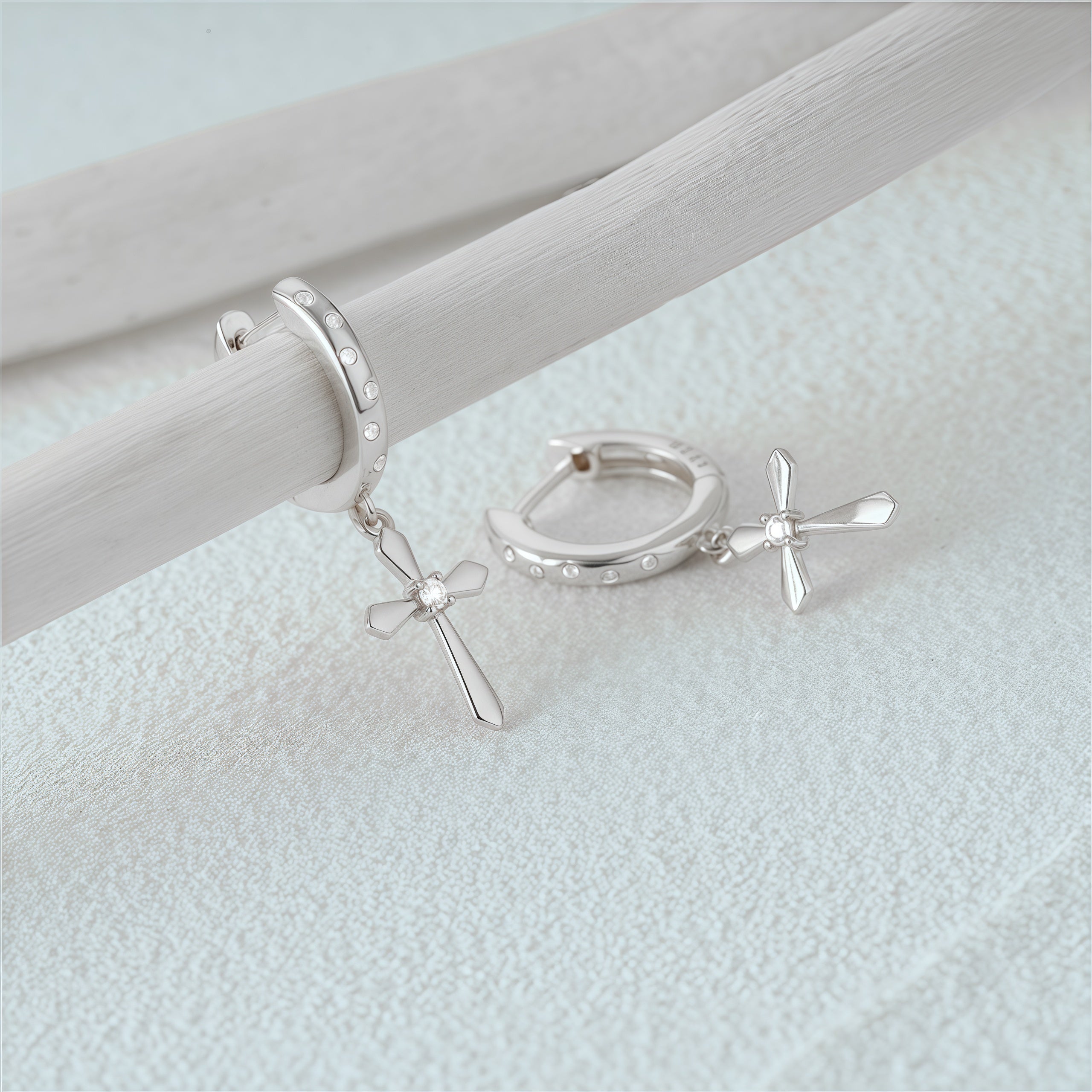 Cross Dangle Hoops