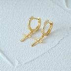 Cross Dangle Hoops