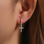 Cross Dangle Hoops