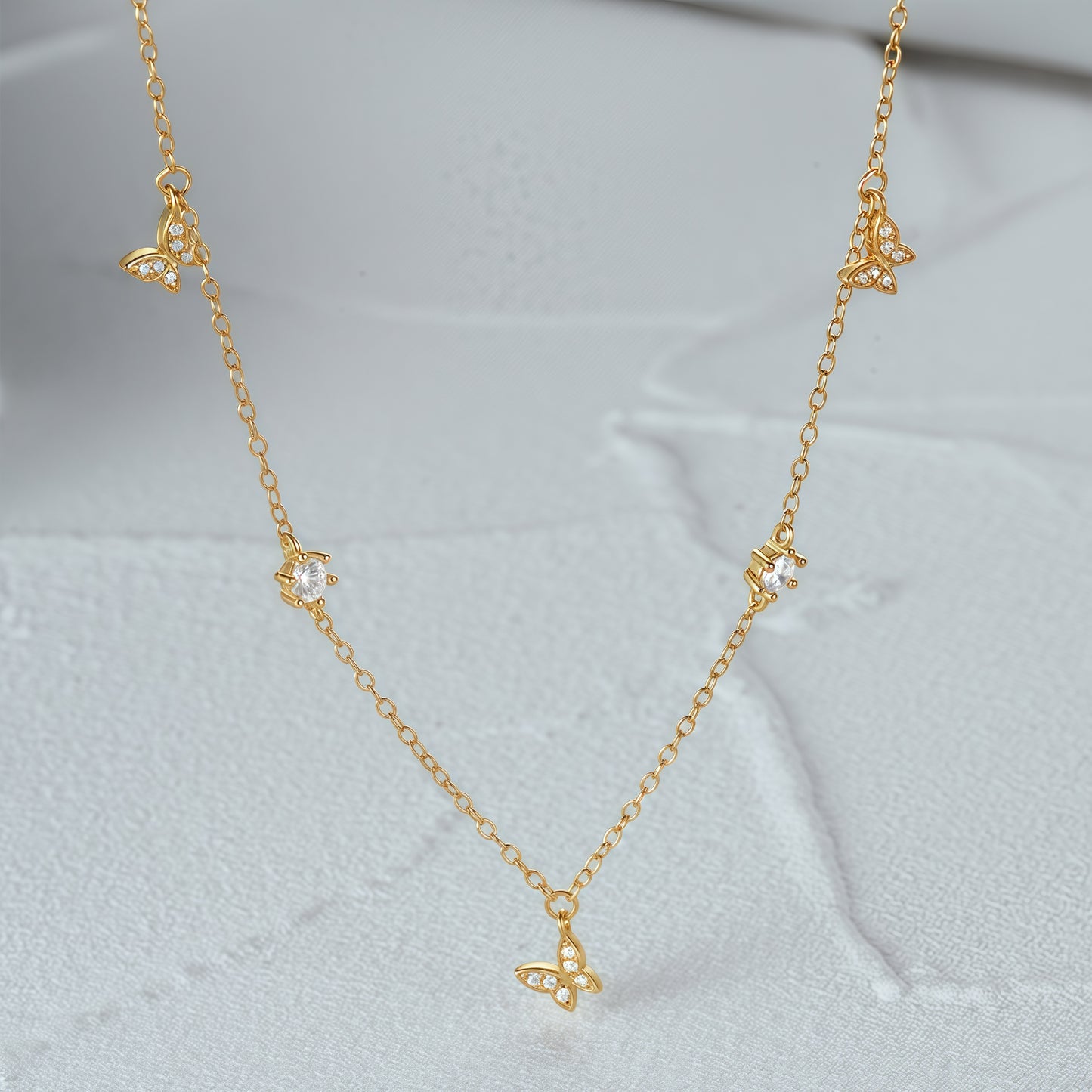 Pavé Butterfly Necklace
