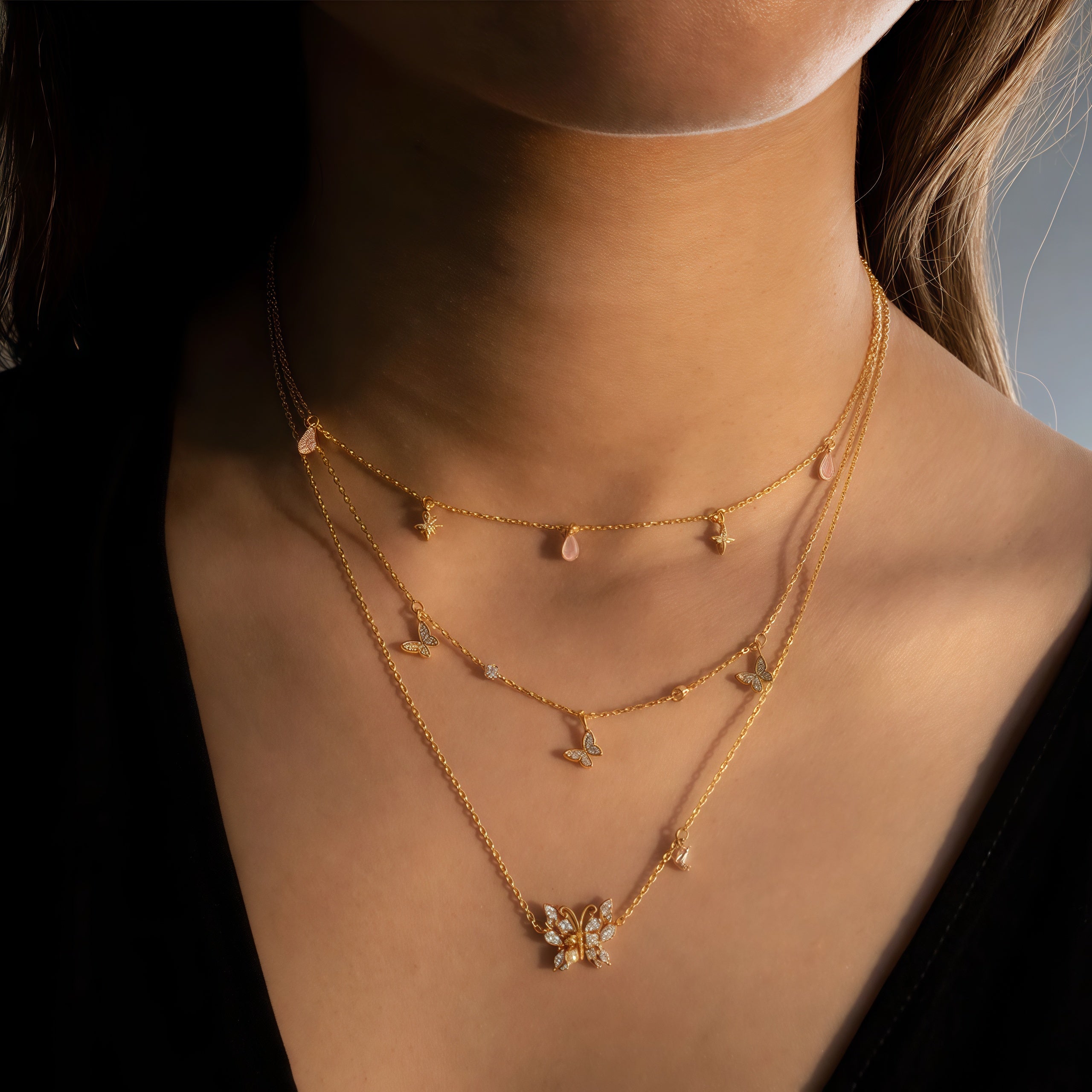 Pavé Butterfly Necklace