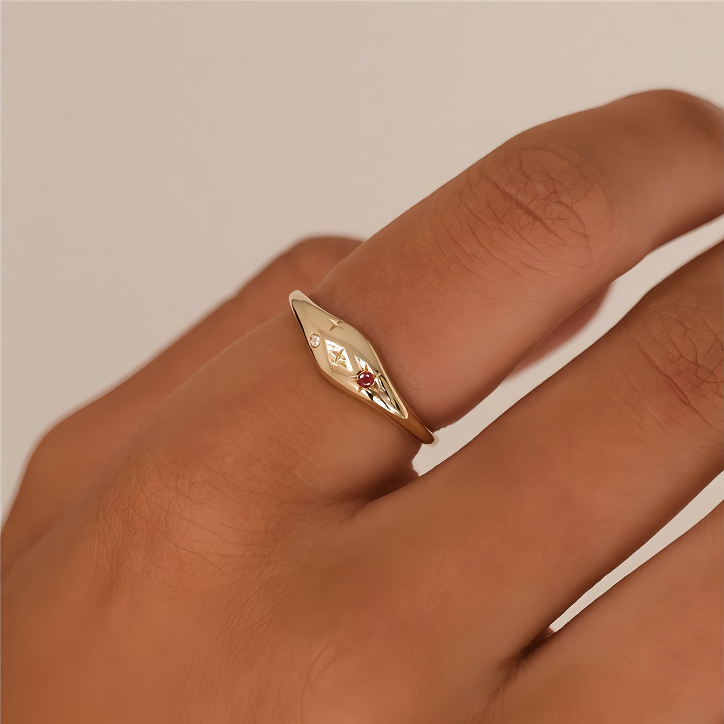 Zodiac Star Birthstone Ring