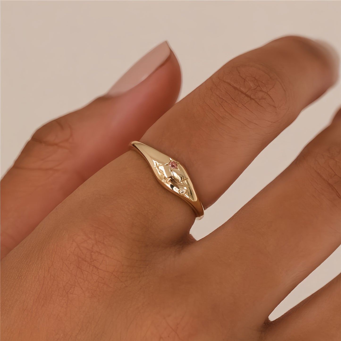 Zodiac Star Birthstone Ring