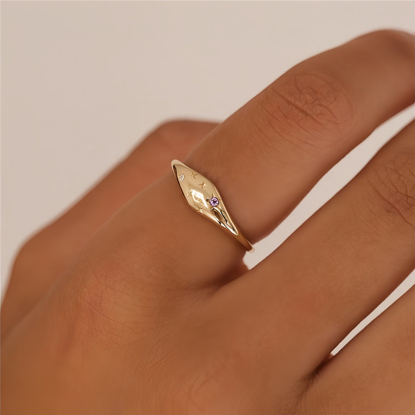 Zodiac Star Birthstone Ring