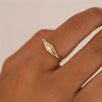 Zodiac Star Birthstone Ring