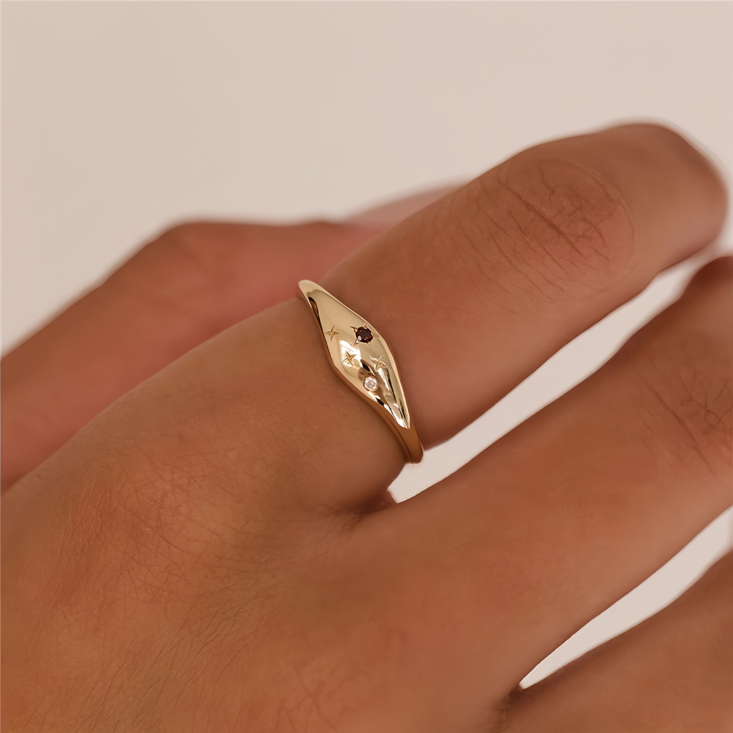Zodiac Star Birthstone Ring