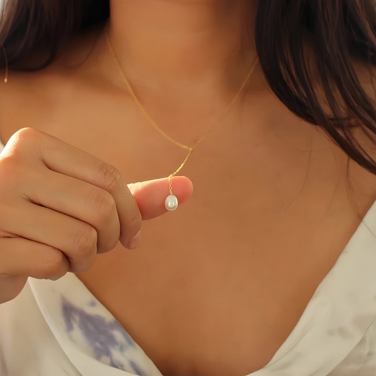 Pearl Lariat Necklace
