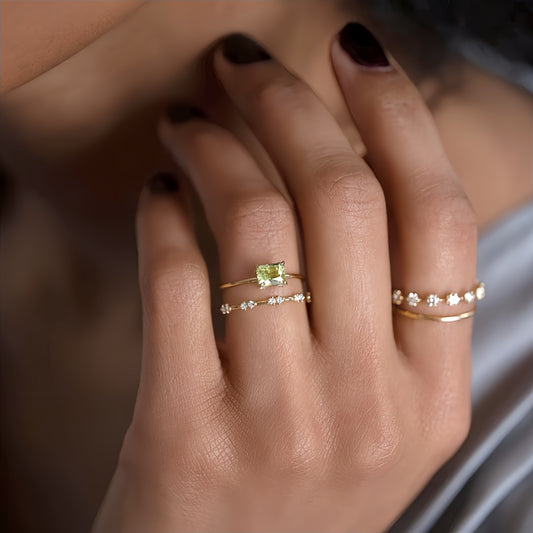 Baguette Peridot Ring