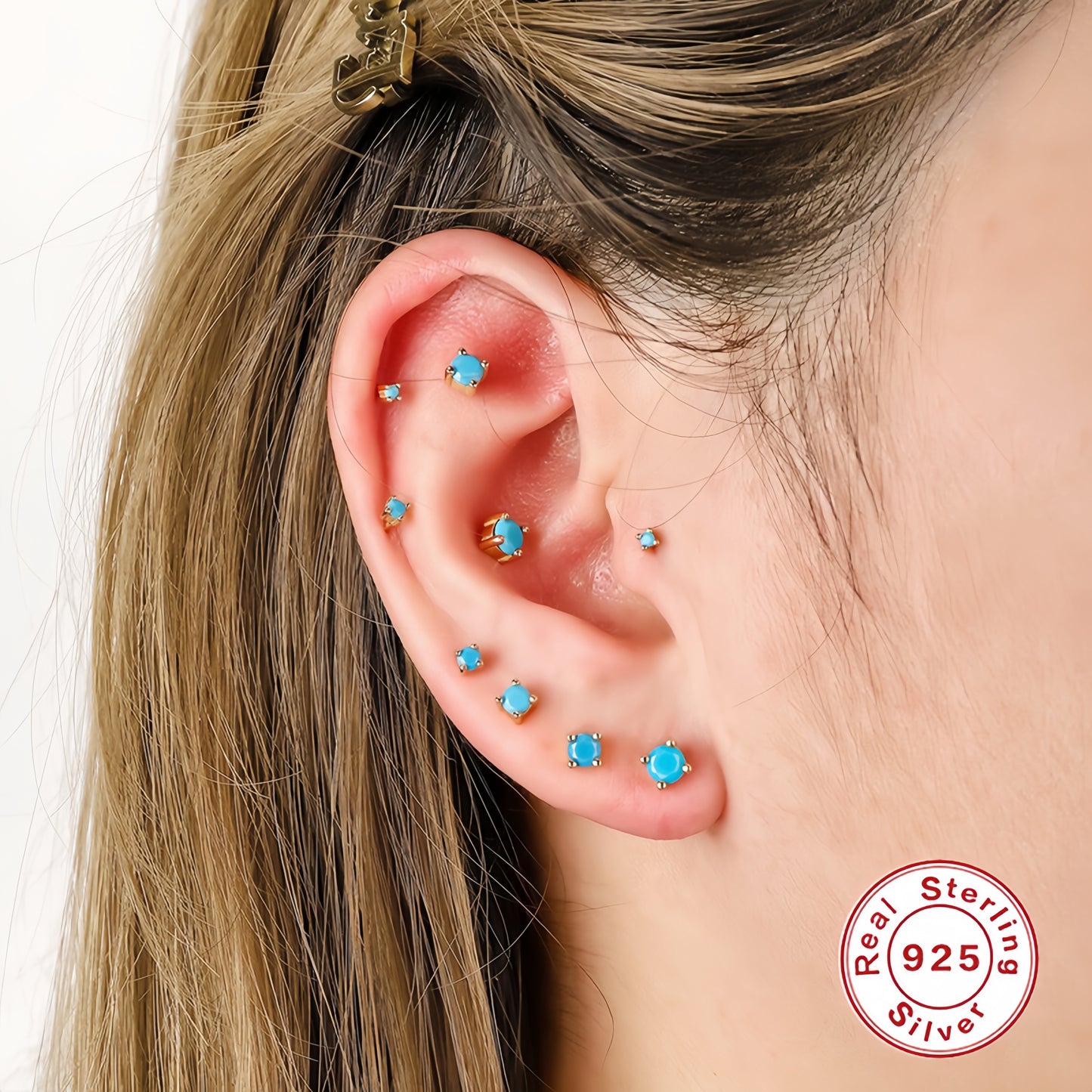 Solitaire Stud Earrings Bundle(6 in total)