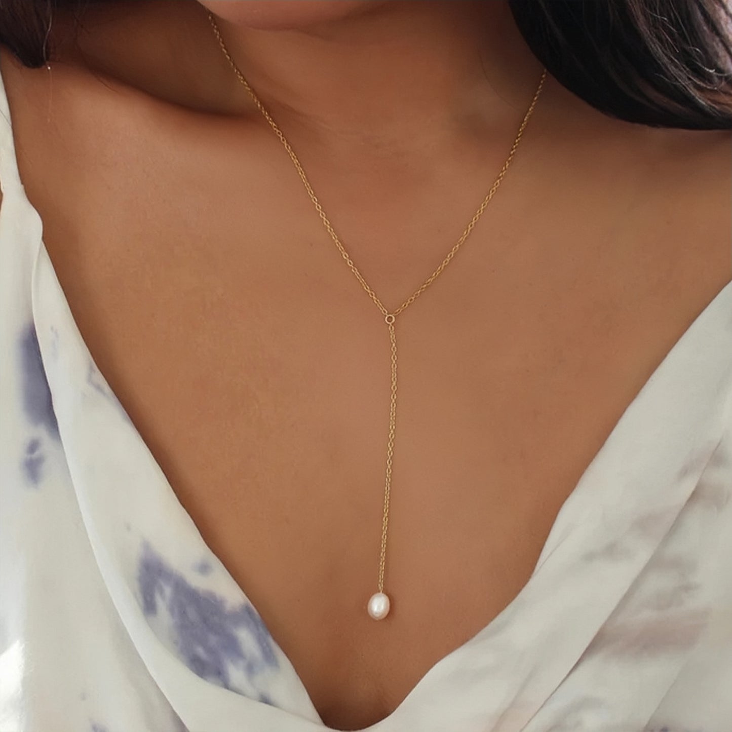 Pearl Lariat Necklace