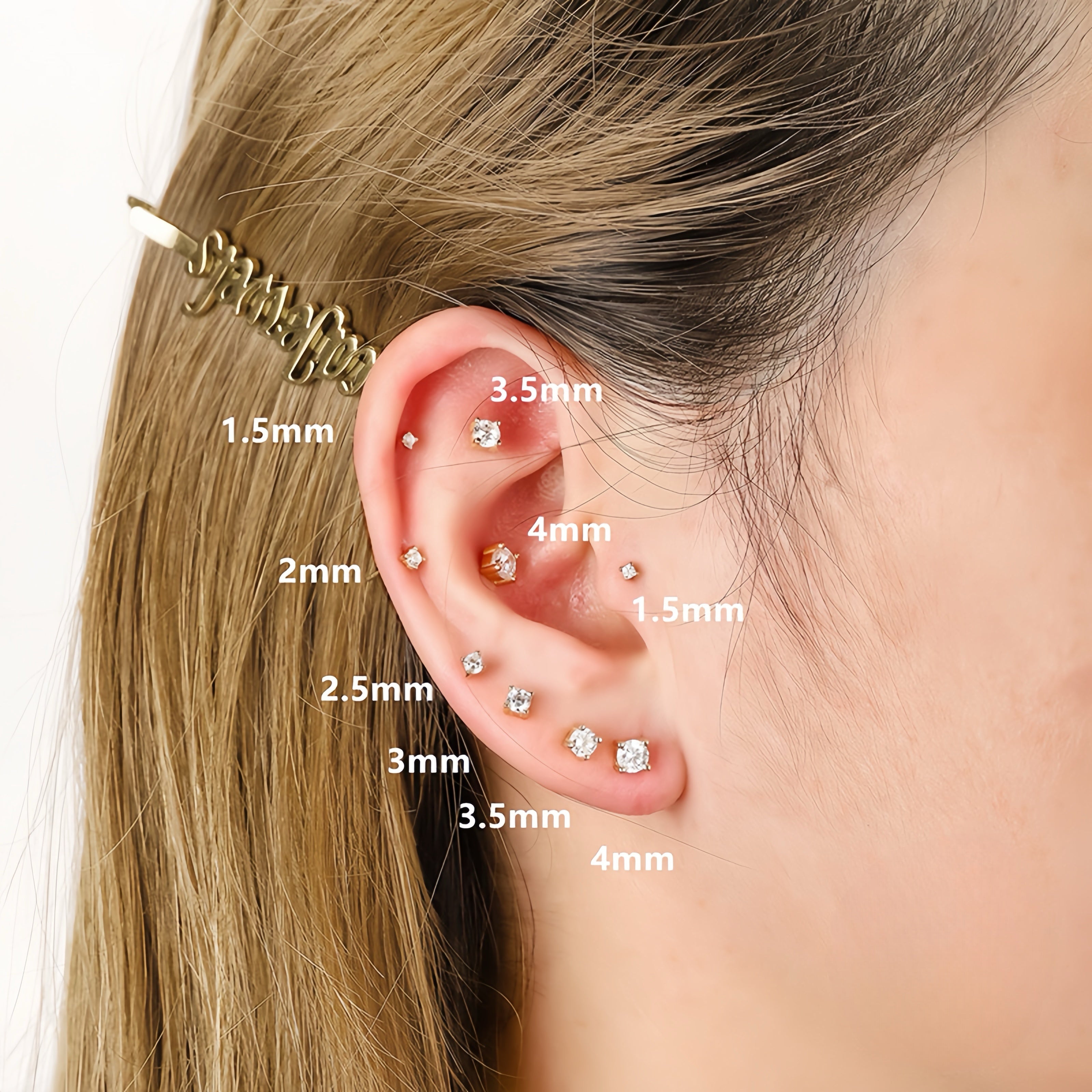 Solitaire Stud Earrings Bundle(6 in total)