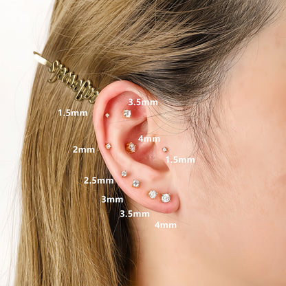 Solitaire Stud Earrings Bundle(6 in total)