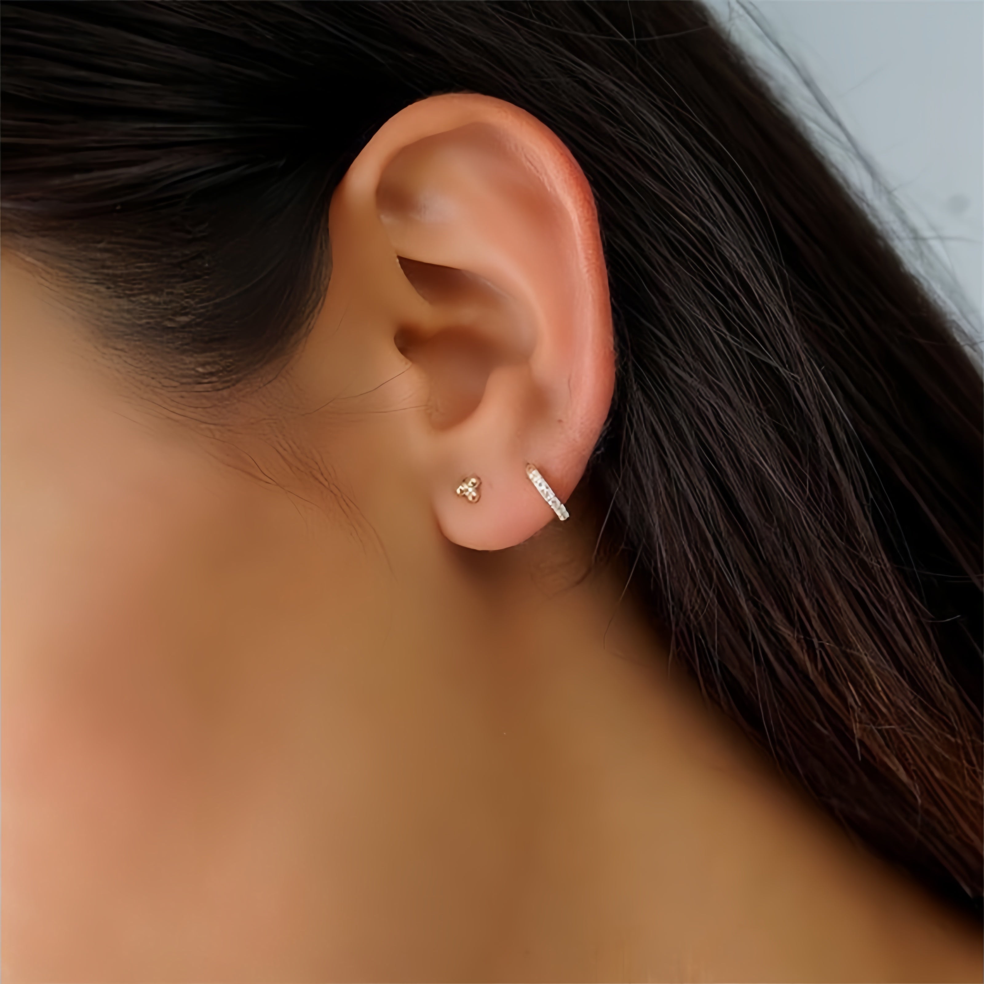 Pavé Huggie Hoops