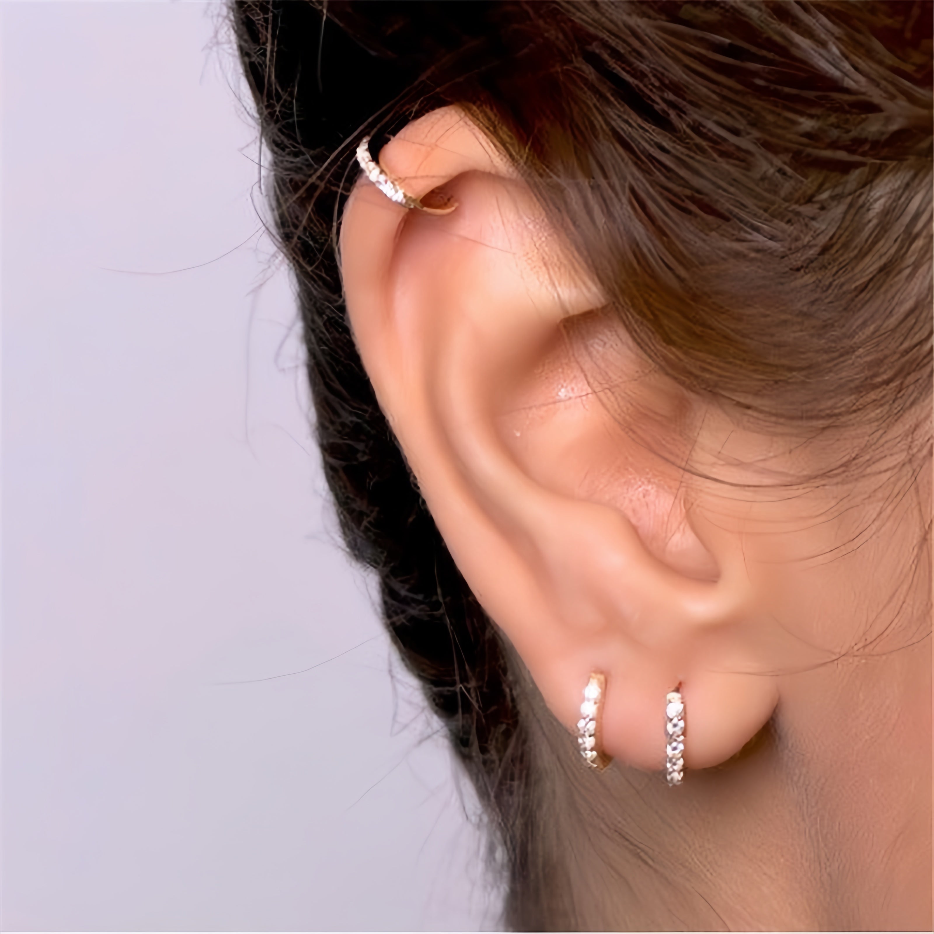 Pavé Huggie Hoops