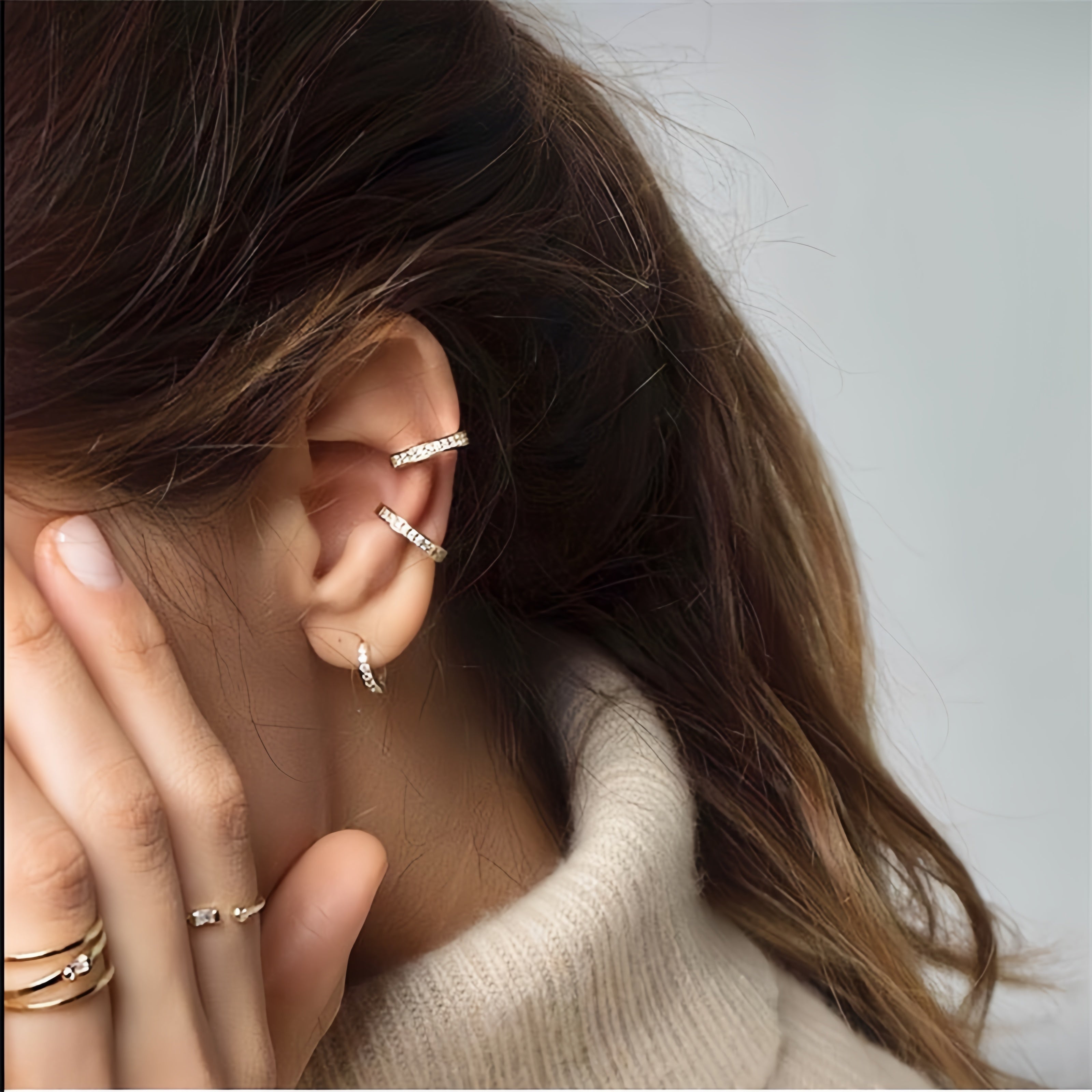 Pavé Huggie Hoops
