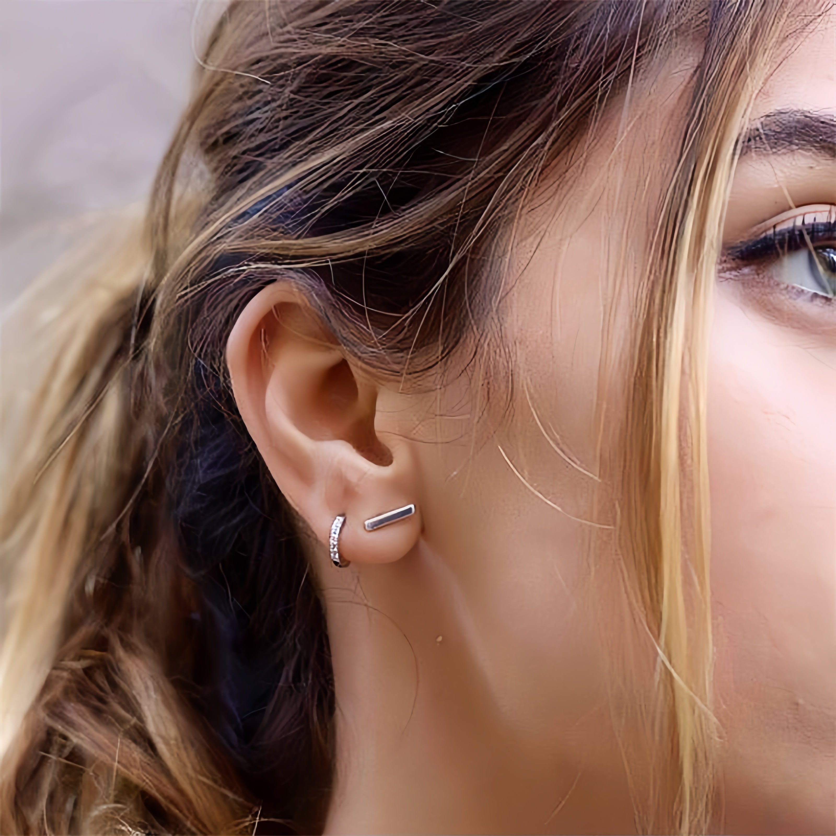 Pavé Huggie Hoops