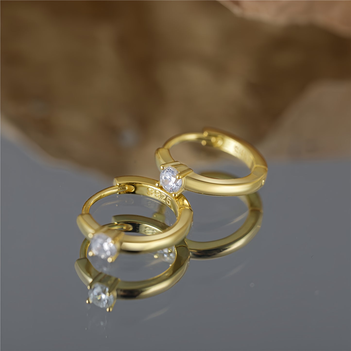 Solitaire Mini Huggie Hoops