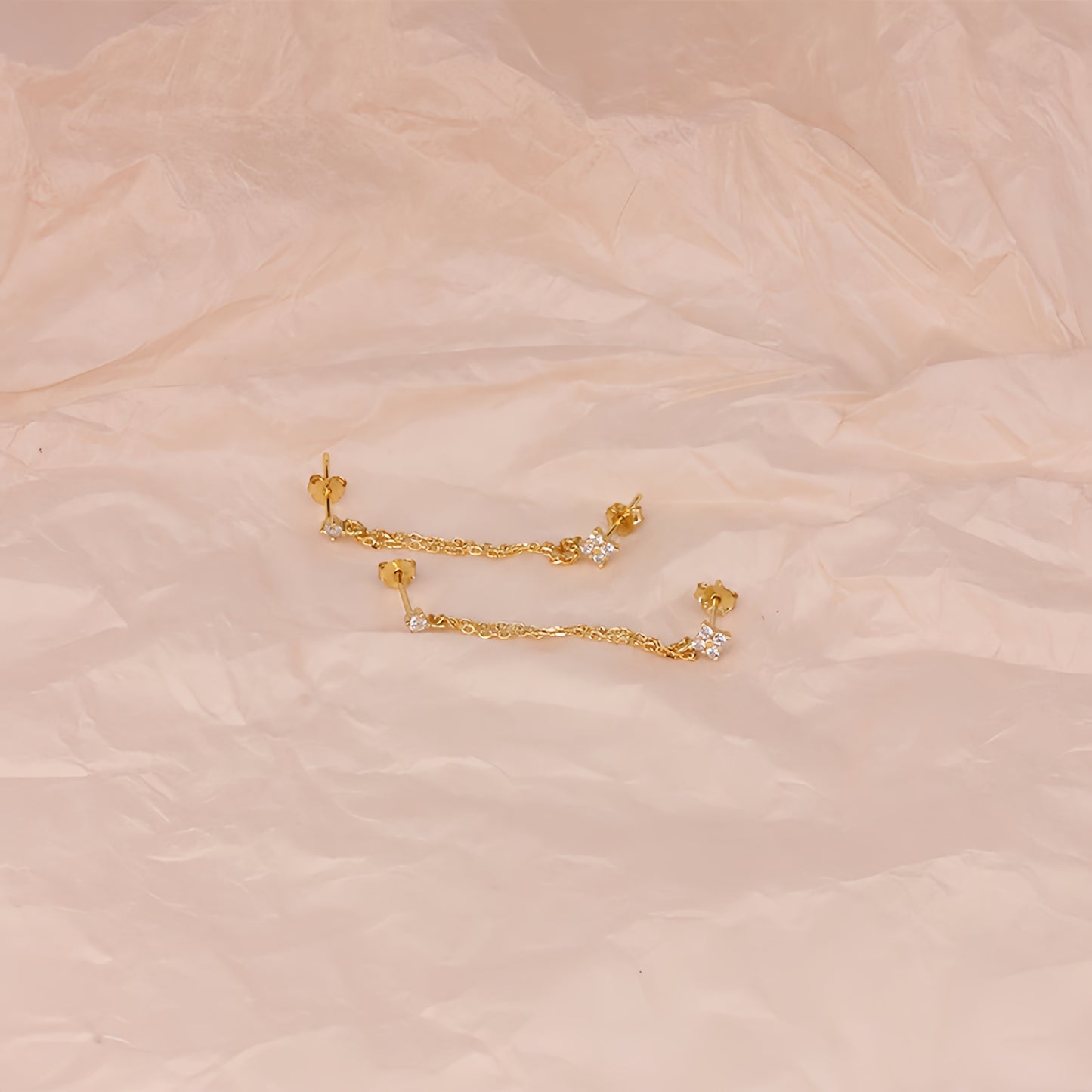 Whispering Chain Stud Earrings