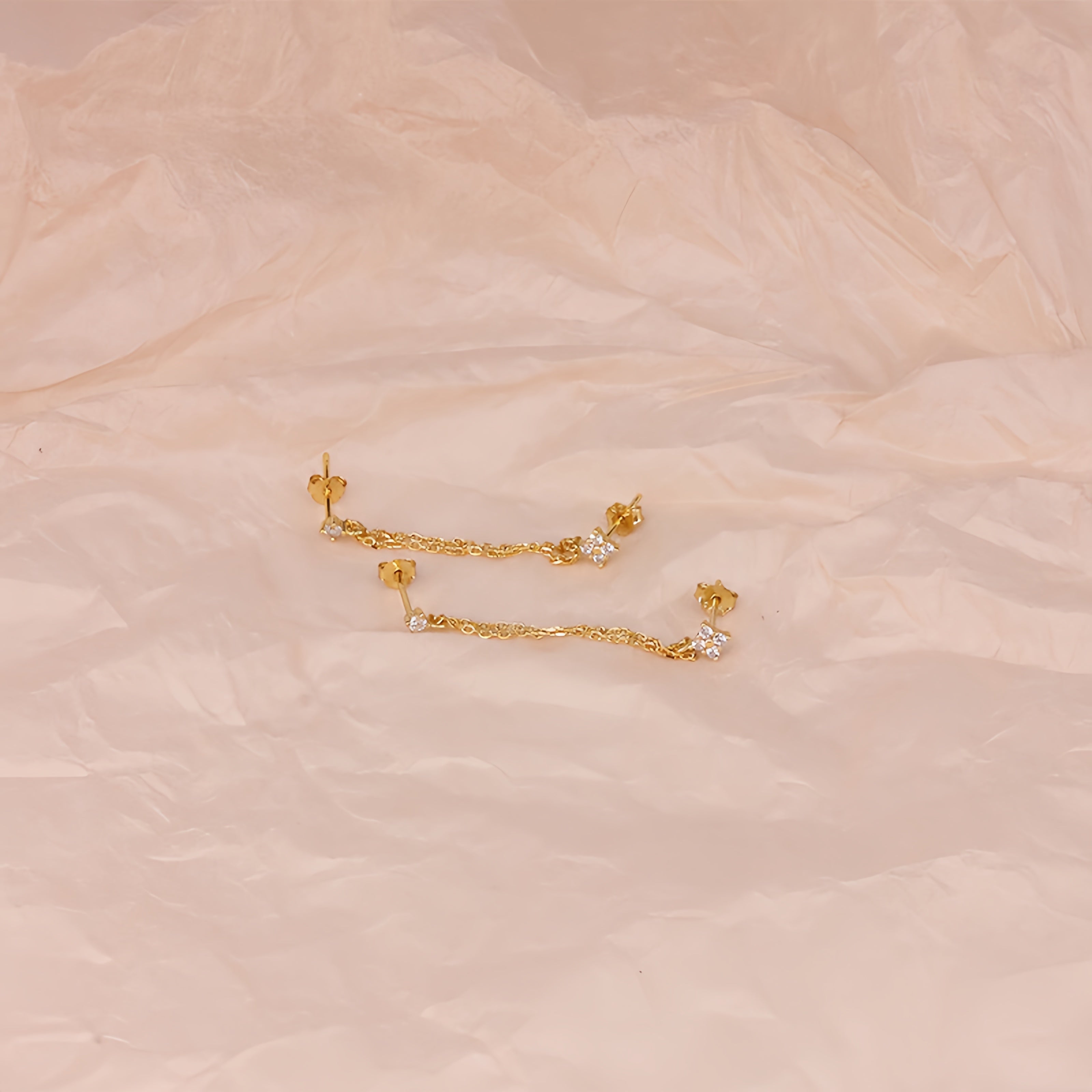 Whispering Chain Stud Earrings