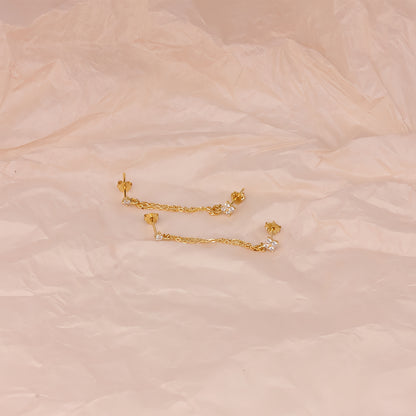 Whispering Chain Stud Earrings