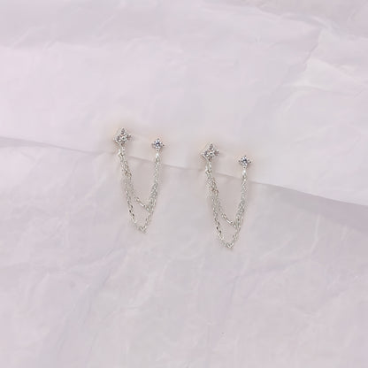 Whispering Chain Stud Earrings