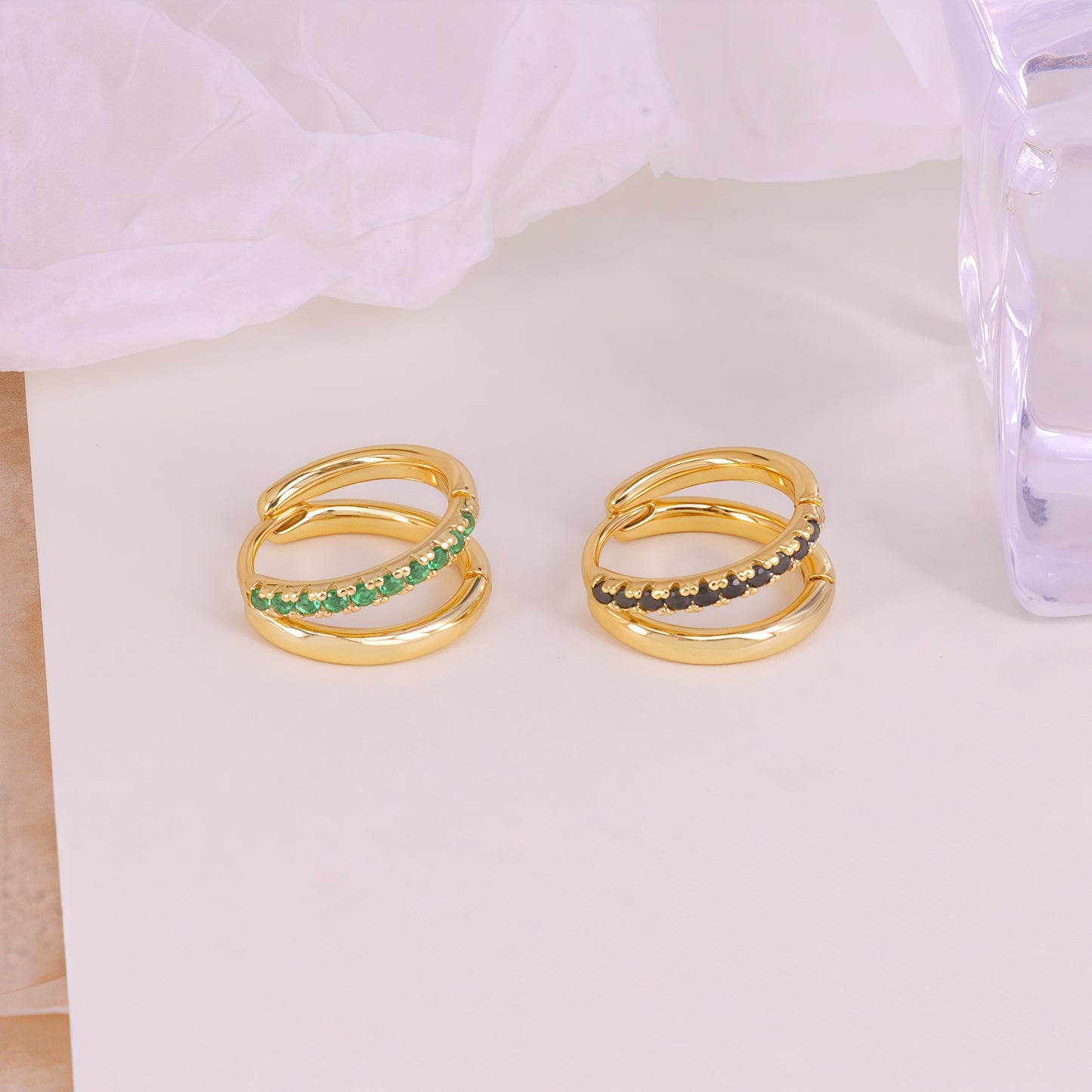 Double Huggie Hoop(Single)