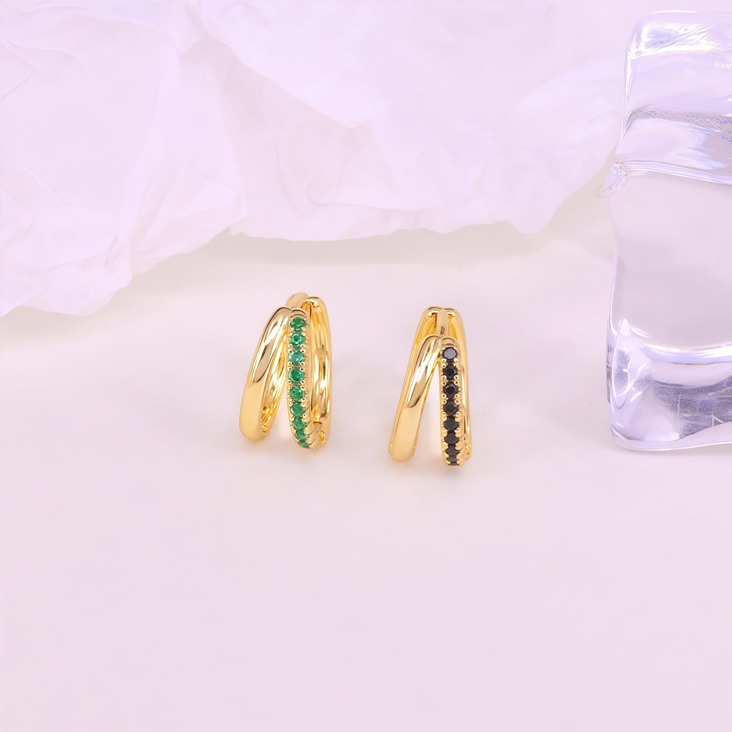 Double Huggie Hoop(Single)