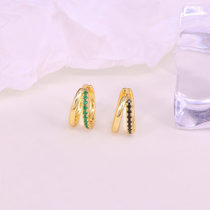 Double Huggie Hoop(Single)